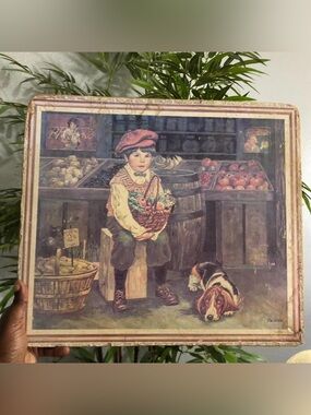 Vintage Lee Dublin Signed Billy Boy Basset Hound Dog Grocery Store Lithograph